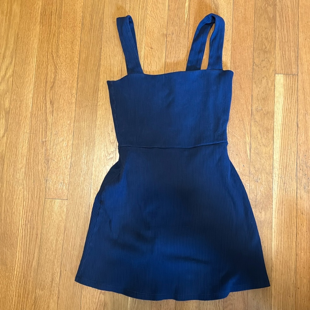 PINK VICTORIAS SECRET- size small NAVY BLUE DRESS ROMPER- with built in shorts